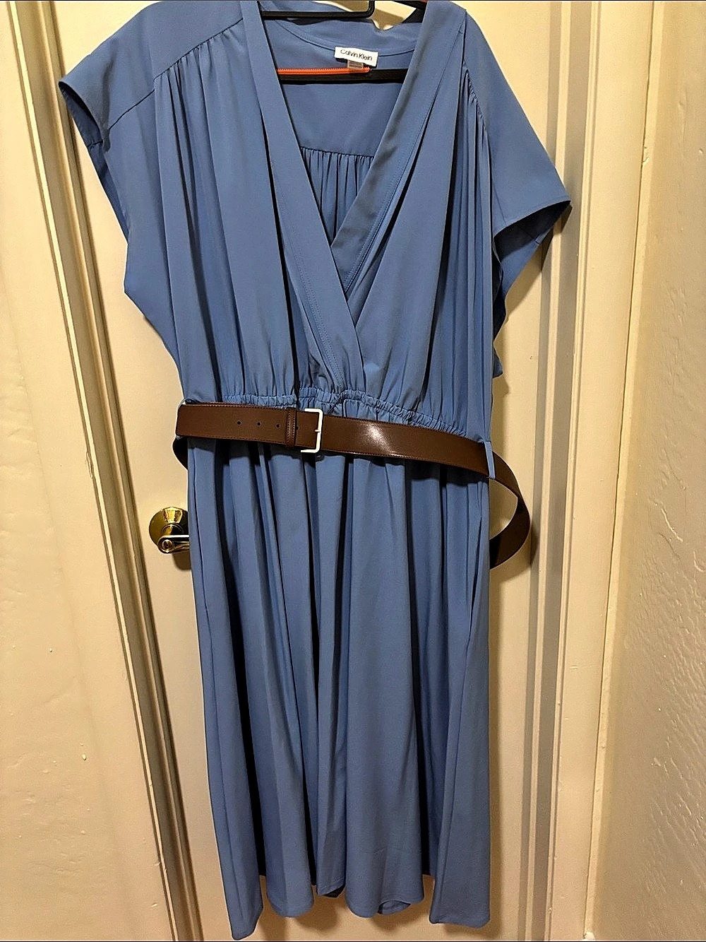 Calvin Klein Blue Midi Dress Size 22W Like New